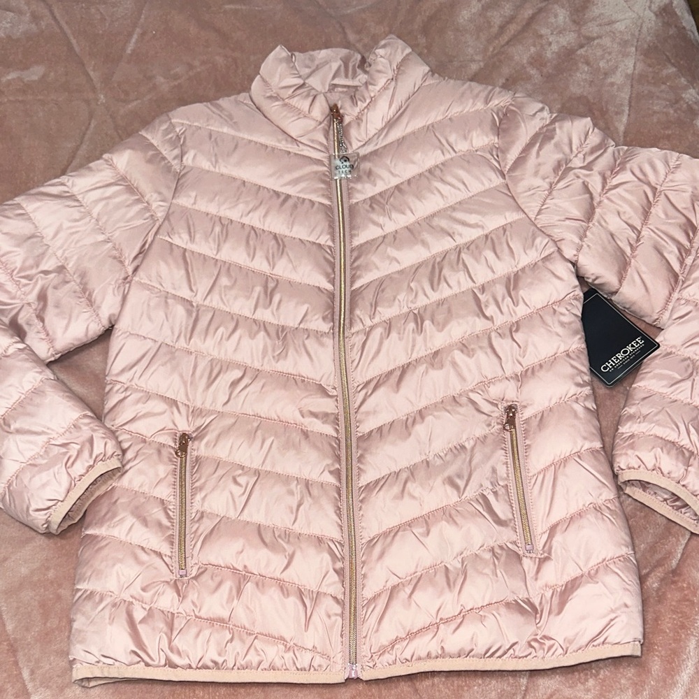 Cherokee Women's Light Pink Quilted Puffer Jacket